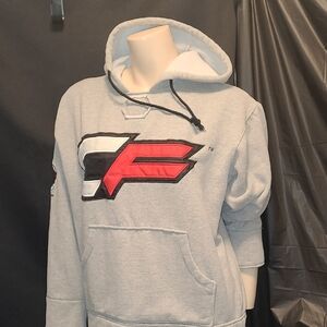 Cage Fighter MMA Authentic MED  Cotton Gray Hoodie with Red and Black Logo